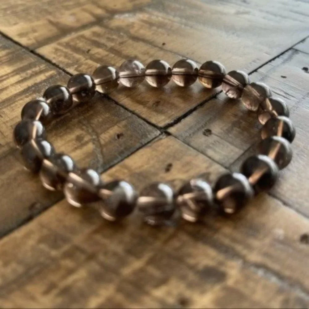 8mm Smokey Quartz Chakra Stretch Bracelet - Picture 4 of 6